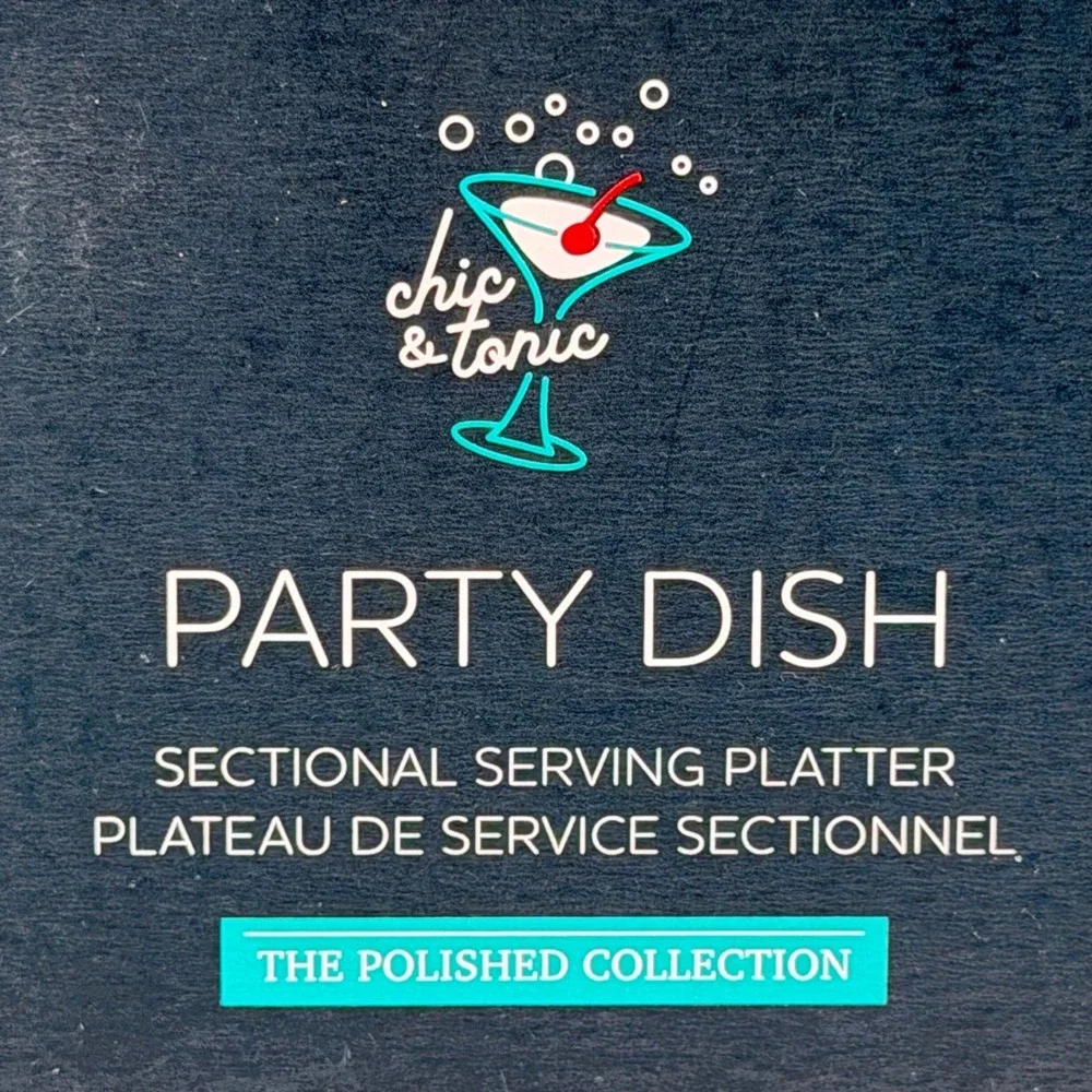 Chic‎ & Tonic The Polished Collection 8in Ceramic Sectional Marble Party Dish